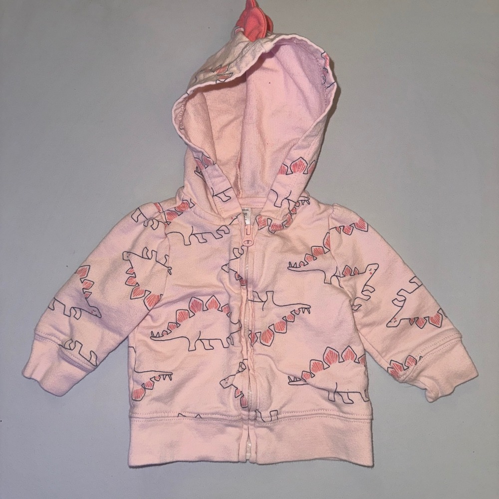 Carter's 3-Piece Outfit Set Baby Girl 3M Pink Yellow Floral Dinosaur Cat Spikes - Picture 2 of 10